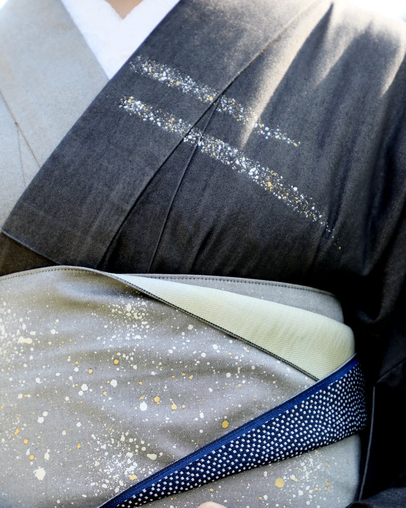着物 | kimono | 帯 | obi | 児島帯 | kojimaobi | 岡山デニム | たたみべり | デニム着物 | シルクデニム | denim | 大人の着物 | カジュアル着物 | 七彩染