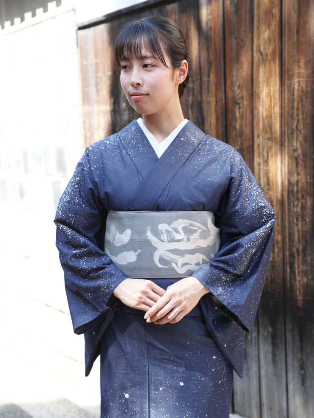 着物 | kimono | 帯 | obi | 児島帯 | kojimaobi | 岡山デニム | たたみべり | denim | デニム着物 | 倉敷デニム | 着物女子 | 七彩染