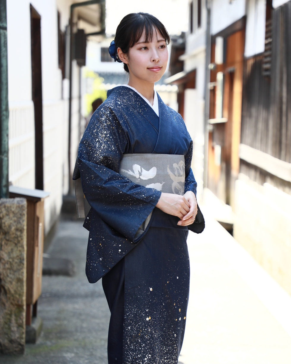 着物 | kimono | 帯 | obi | 児島帯 | kojimaobi | 岡山デニム | たたみべり | denim | デニム着物 | 倉敷デニム | 着物女子 | 七彩染 | 天の川