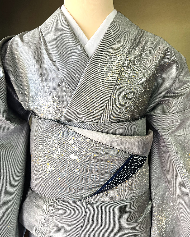 着物 | kimono | 帯 | obi | 児島帯 | kojimaobi | 岡山デニム | たたみべり | シルクデニム | 着物女子 | 七彩染 | 倉敷デニム | 半巾帯 | 宇宙 | 大人女子