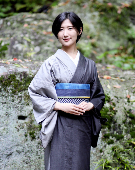 着物 | kimono | 帯 | obi | 児島帯 | kojimaobi | 岡山デニム | たたみべり | denim | デニム着物 | シルクデニム | 大人の着物 | カジュアル着物