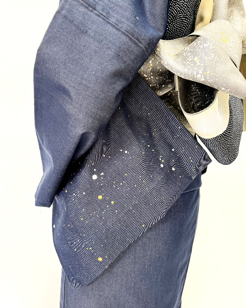 着物 | kimono | 帯 | obi | 児島帯 | kojimaobi | 岡山デニム | たたみべり | denim | デニム着物 | 倉敷デニム | 着物女子 | 七彩染