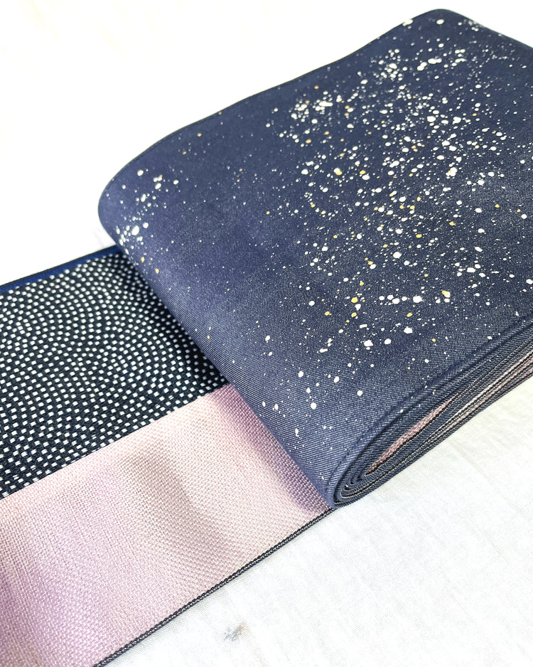 着物 | kimono | 帯 | obi | 児島帯 | kojimaobi | 岡山デニム | たたみべり | シルクデニム | 着物女子 | 七彩染 | 倉敷デニム | 半巾帯 | 宇宙 | 大人女子