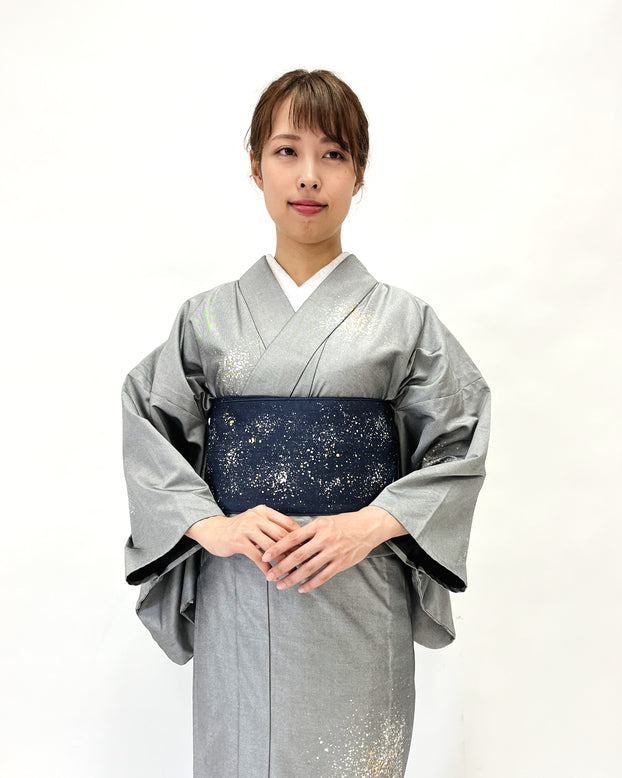 着物 | kimono | 帯 | obi | 児島帯 | kojimaobi | 岡山デニム | たたみべり | シルクデニム | 着物女子 | 七彩染 | 倉敷デニム | 半巾帯 | 宇宙 | 大人女子