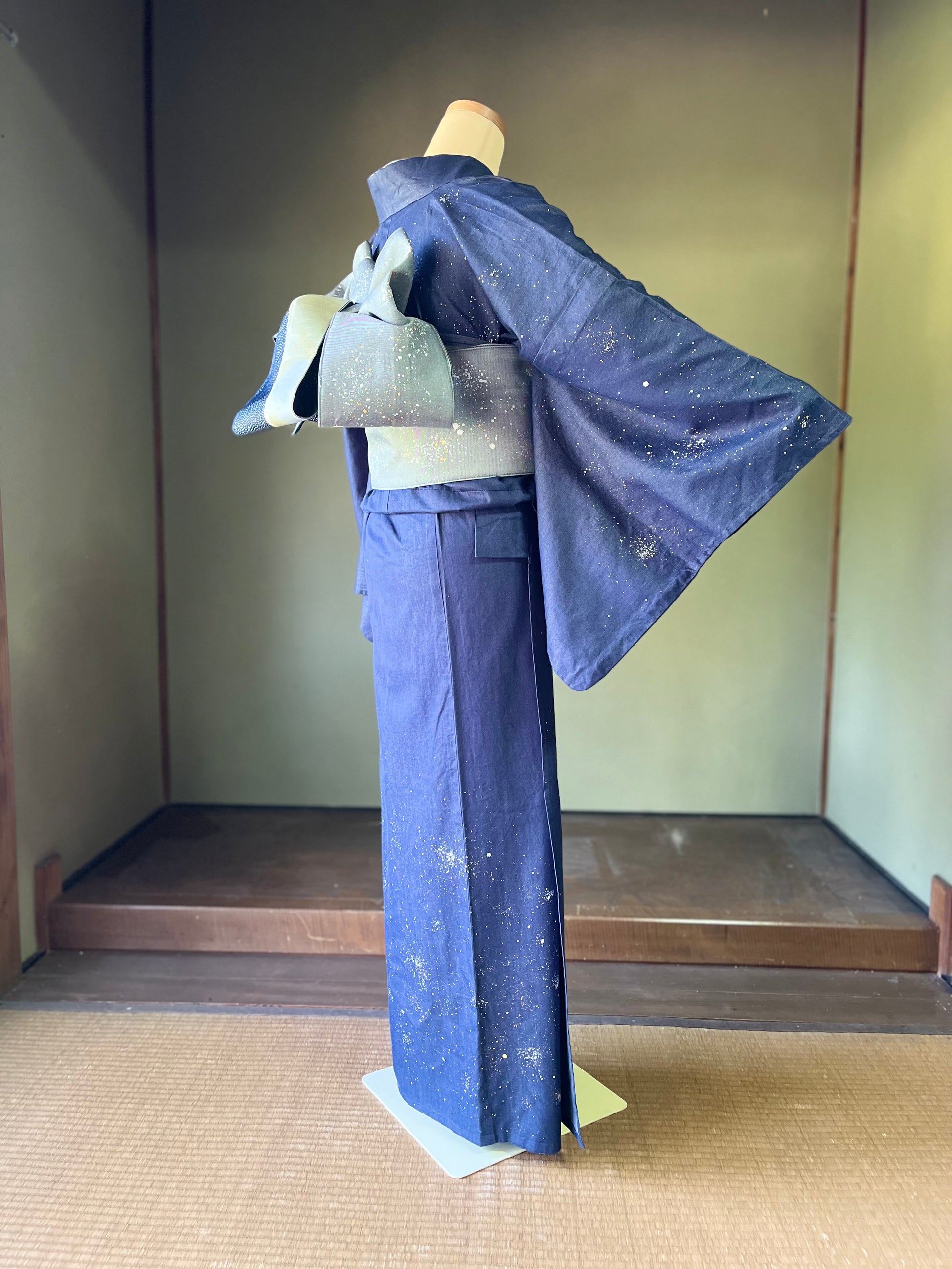 着物 | kimono | 帯 | obi | 児島帯 | kojimaobi | 岡山デニム | たたみべり | denim | 七彩染 | 宇宙 | 大人のデニム | カジュアルデニム | シルクデニム | 岡山デニム