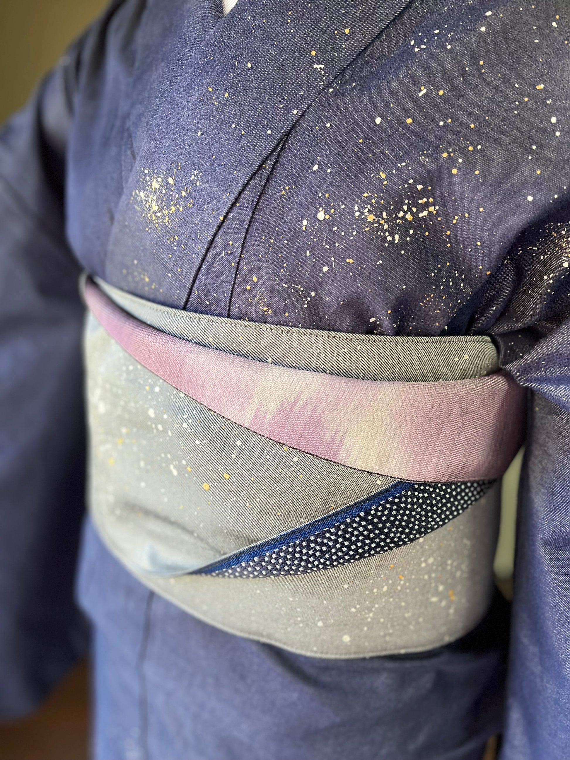 着物 | kimono | 帯 | obi | 児島帯 | kojimaobi | 岡山デニム | たたみべり | denim | 七彩染 | 宇宙 | 大人のデニム | カジュアルデニム | シルクデニム | 岡山デニム