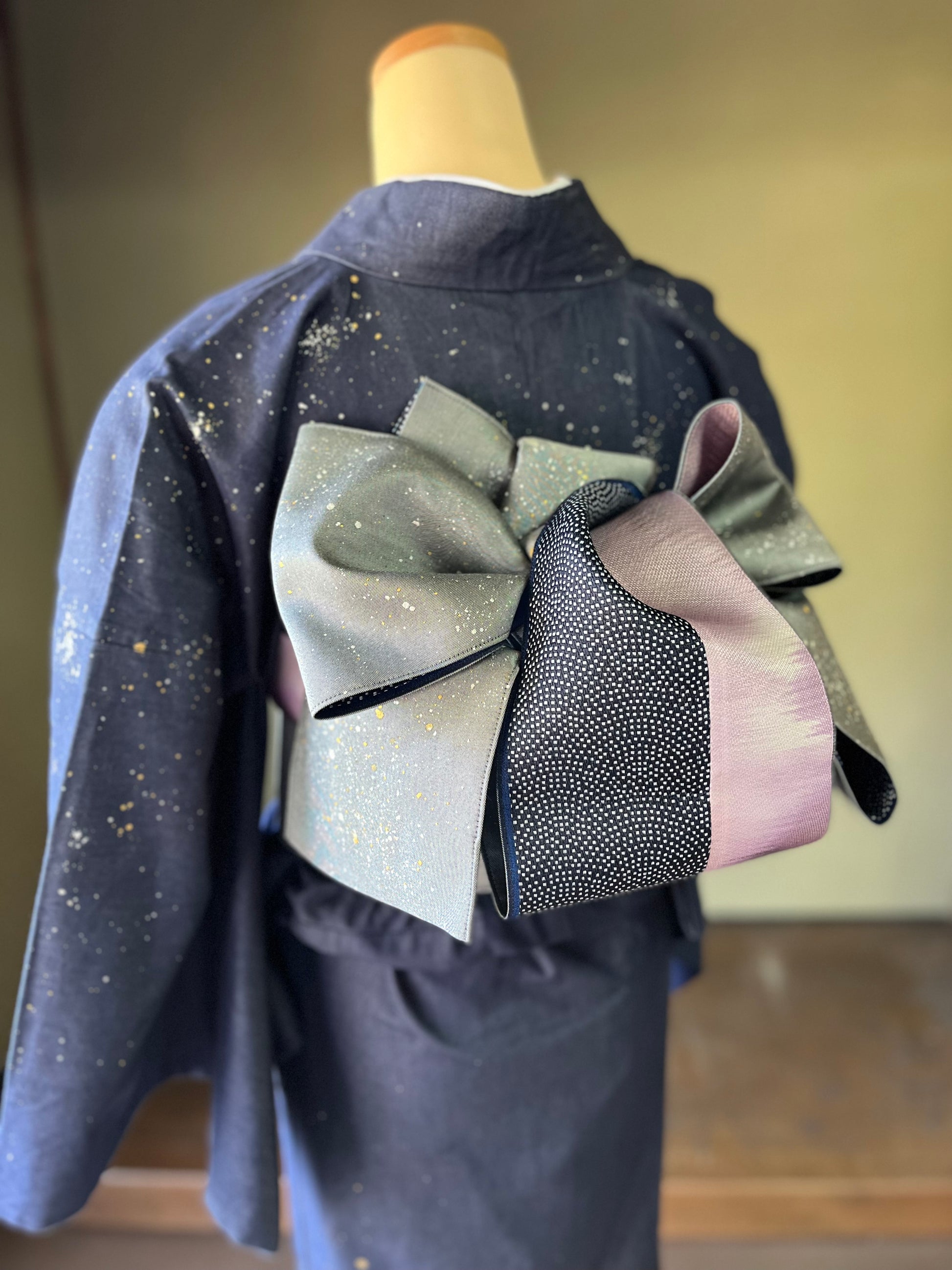 着物 | kimono | 帯 | obi | 児島帯 | kojimaobi | 岡山デニム | たたみべり | denim | 七彩染 | 宇宙 | 大人のデニム | カジュアルデニム | シルクデニム | 岡山デニム