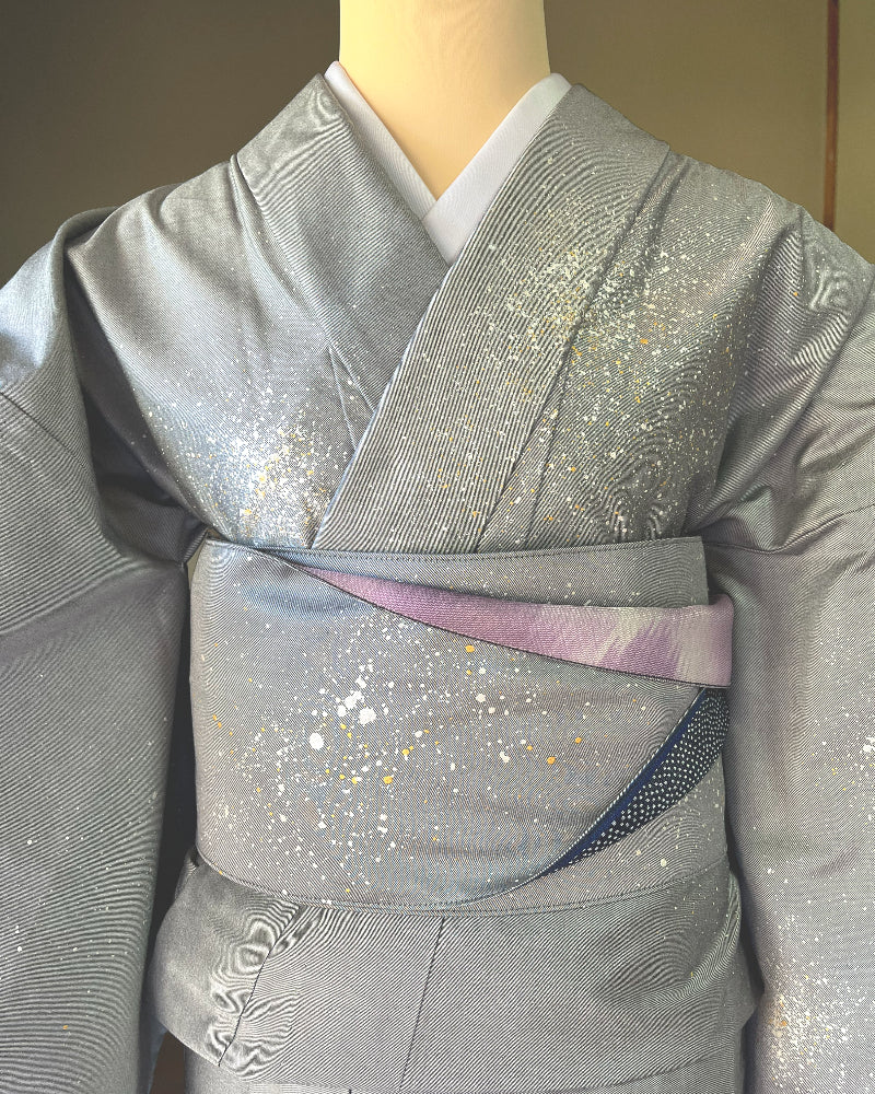 着物 | kimono | 帯 | obi | 児島帯 | kojimaobi | 岡山デニム | たたみべり | シルクデニム | 着物女子 | 七彩染 | 倉敷デニム | 半巾帯 | 宇宙 | 
