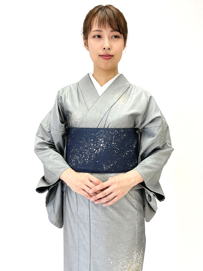 着物 | kimono | 帯 | obi | 児島帯 | kojimaobi | 岡山デニム | たたみべり | シルクデニム | 着物女子 | 七彩染 | 倉敷デニム | 半巾帯 | 宇宙 | 大人女子