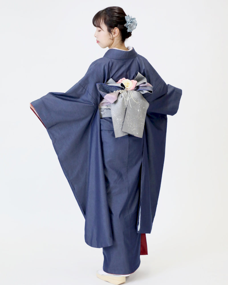 KIMONO by NADESHIKO デニム着物　帯付き袖丈約515cm
