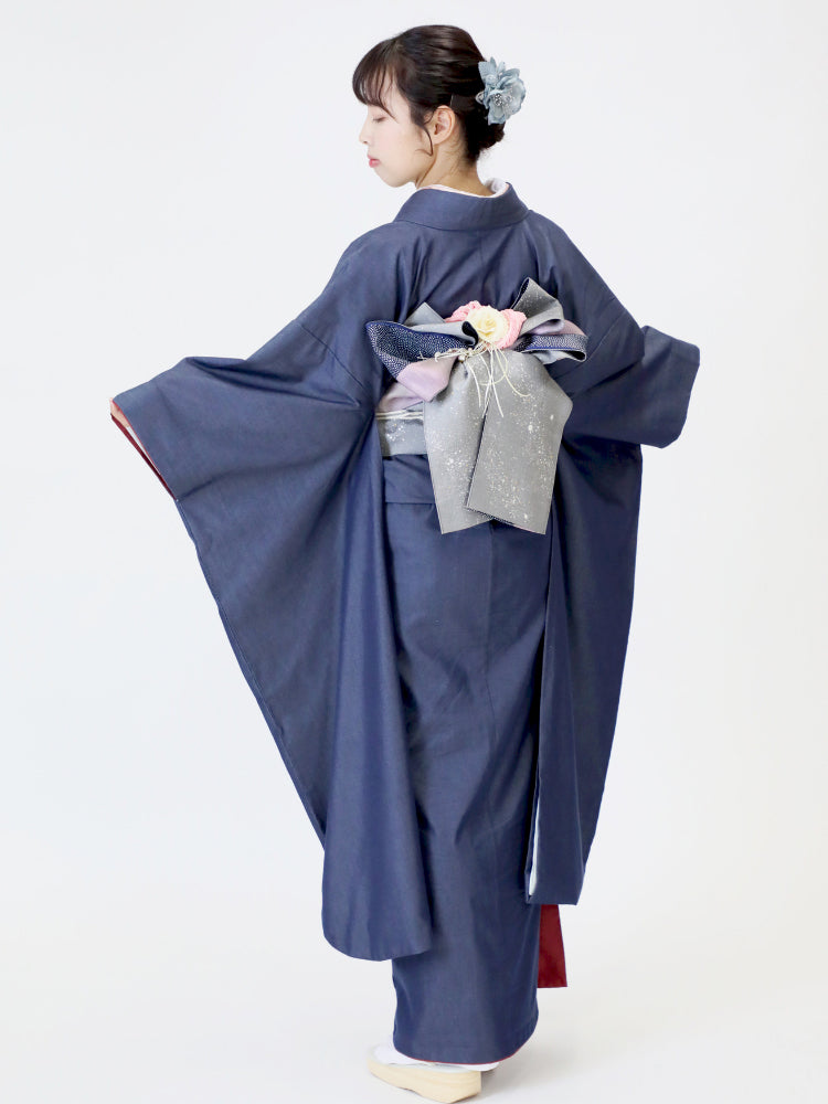 振袖 | デニム | denim | 児島帯 | kojimaobi | シルク | silk | denim | 帯 | obi | 着物 | kimono | 岡山デニム | デニム振袖 | デニム着物 | 岡山着物 | たたみべり