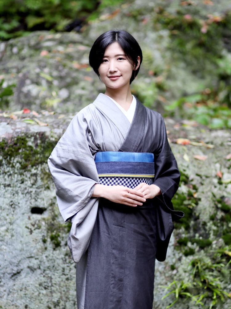 着物 | kimono | 帯 | obi | 児島帯 | kojimaobi | 岡山デニム | たたみべり | denim | デニム着物 | シルクデニム | 大人の着物 | カジュアル着物