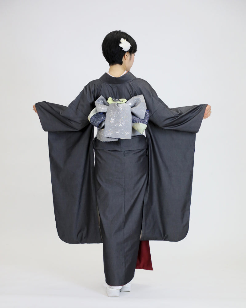 振袖 | デニム | denim | 児島帯 | kojimaobi | シルク | silk | denim | 帯 | obi | 着物 | kimono | 岡山デニム | デニム振袖 | デニム着物 | 岡山着物 | たたみべり