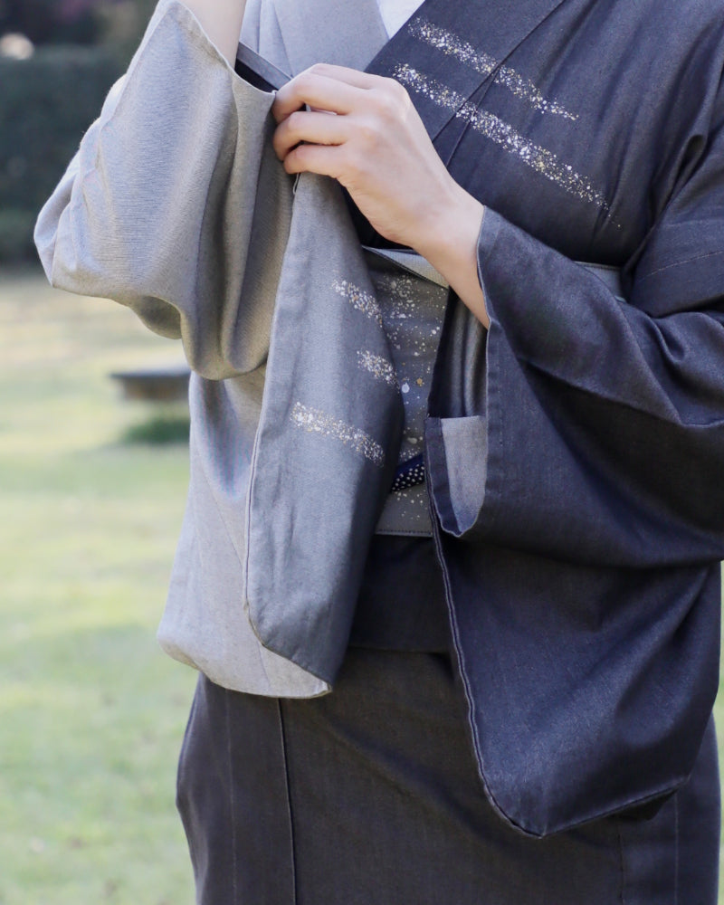 着物 | kimono | 帯 | obi | 児島帯 | kojimaobi | 岡山デニム | たたみべり | デニム着物 | シルクデニム | denim | 大人の着物 | カジュアル着物  | 七彩染