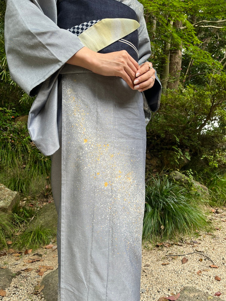 着物 | kimono | 帯 | obi | 児島帯 | kojimaobi | 岡山デニム | たたみべり | denim | デニム着物 | 倉敷デニム | 着物女子 |  七彩染 | 天の川