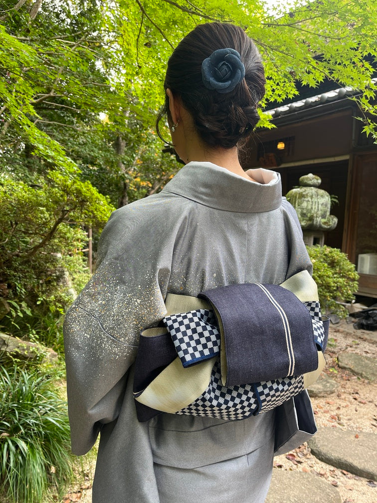 着物 | kimono | 帯 | obi | 児島帯 | kojimaobi | 岡山デニム | たたみべり | denim | デニム着物 | 倉敷デニム | 着物女子 |  七彩染 | 天の川